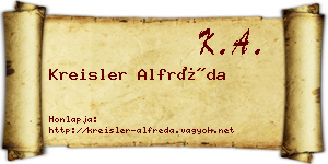 Kreisler Alfréda névjegykártya